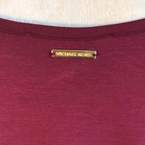 MICHAEL Michael Kors 4X Burgundy Top, Lace Sleeves - Picture 7 of 10